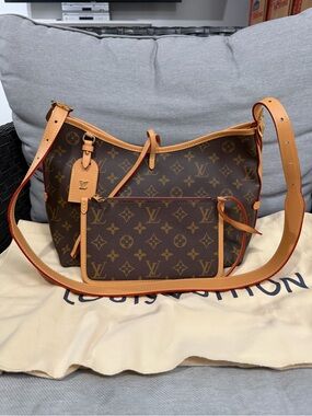 ❌❌❌SOLD❌❌❌Louis Vuitton Monogram Shoulder Bag in Brown and Tan Leather Trim